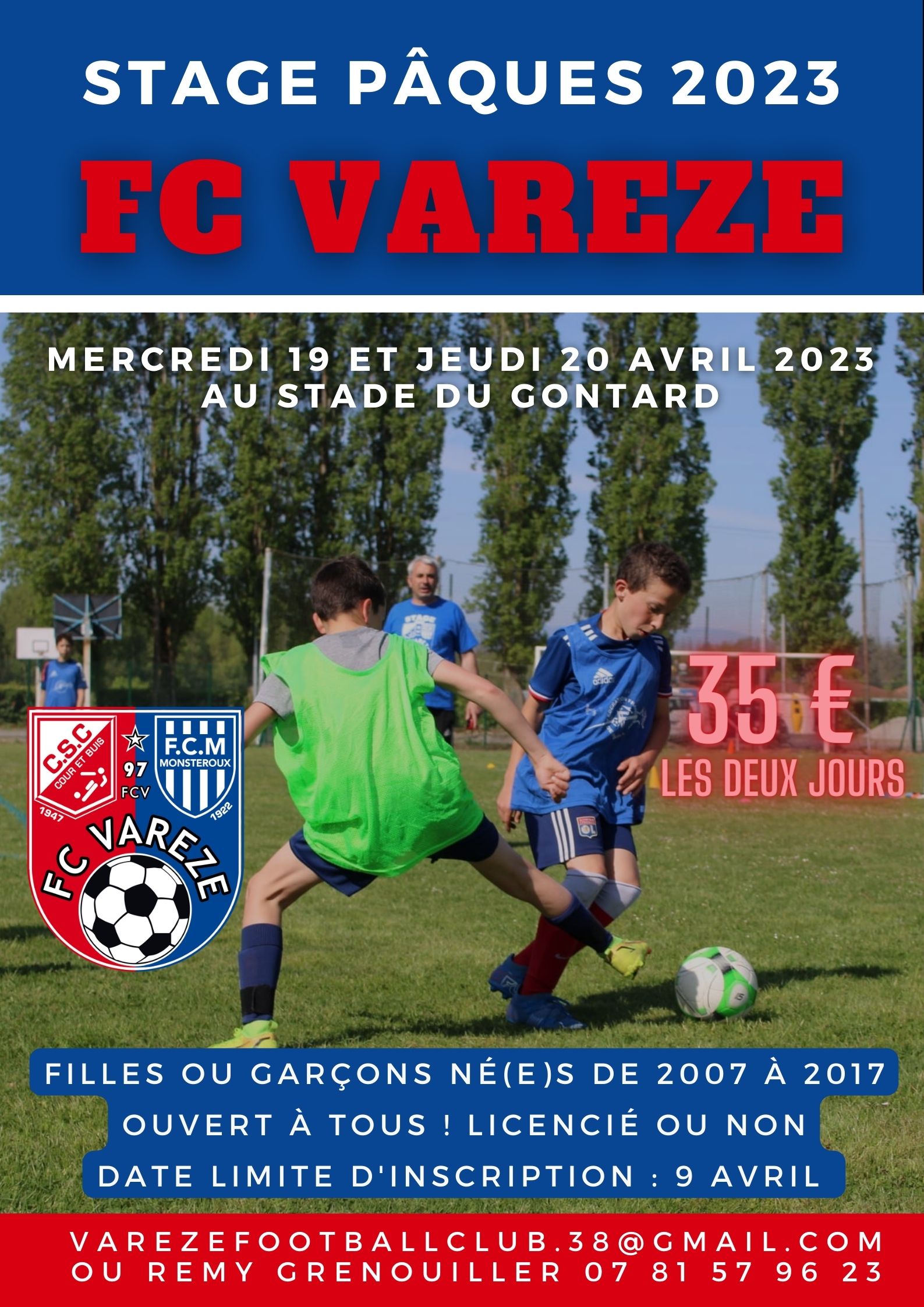 Actualité Stage Paques 2023 Club Football Fc Vareze Footeo 3851